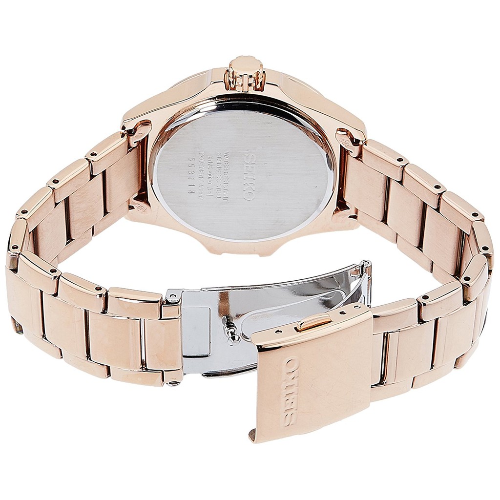 Seiko Ladies SUR802P1 Quartz Swarovski Rose Gold | Jam Waita SUR 802