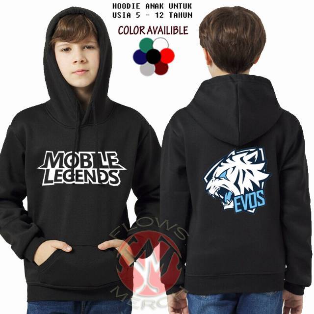 Jaket hoodie sweater anak mobile legends evos esports