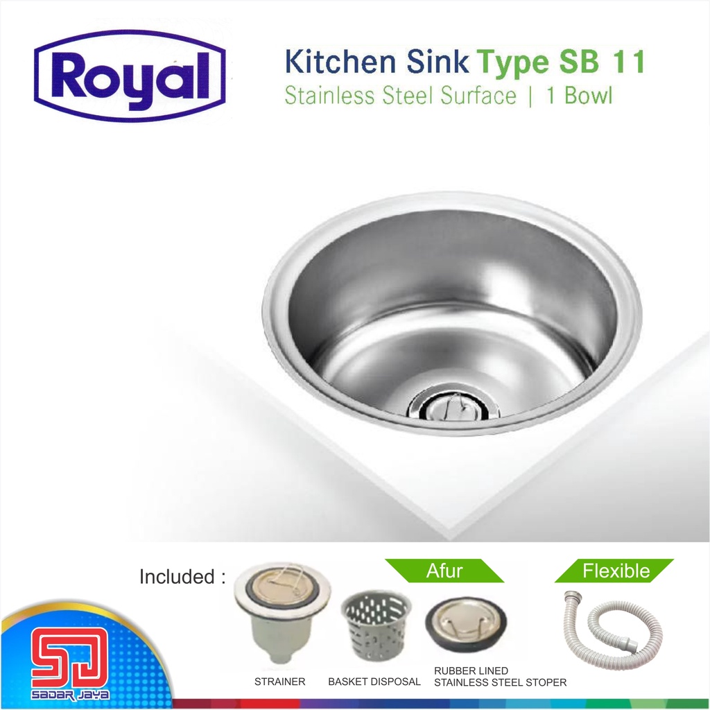 Kitchen Sink Royal SB 11 Wastafel Bulat Dapur Bak Cuci Piring 1 Bowl tanpa sayap SB11