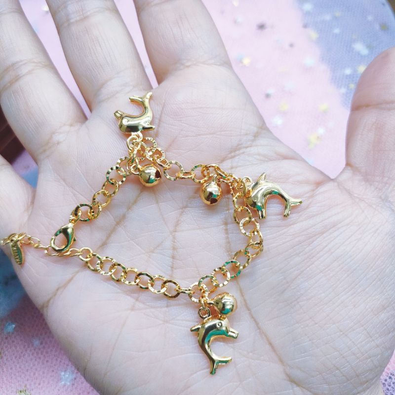 Gelang Tangan Anak Titanium Anti Karat Lapis Emas Jewelry72915MO