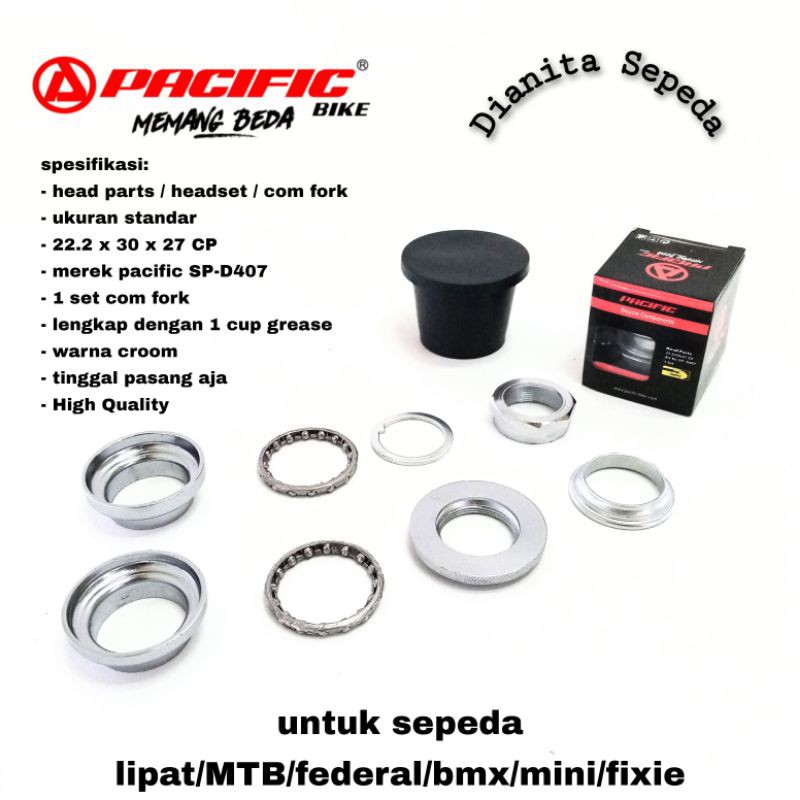 headset komstir com fork head part kom stir 22.2 standar sepeda lipat bmx minion fixie federal mtb