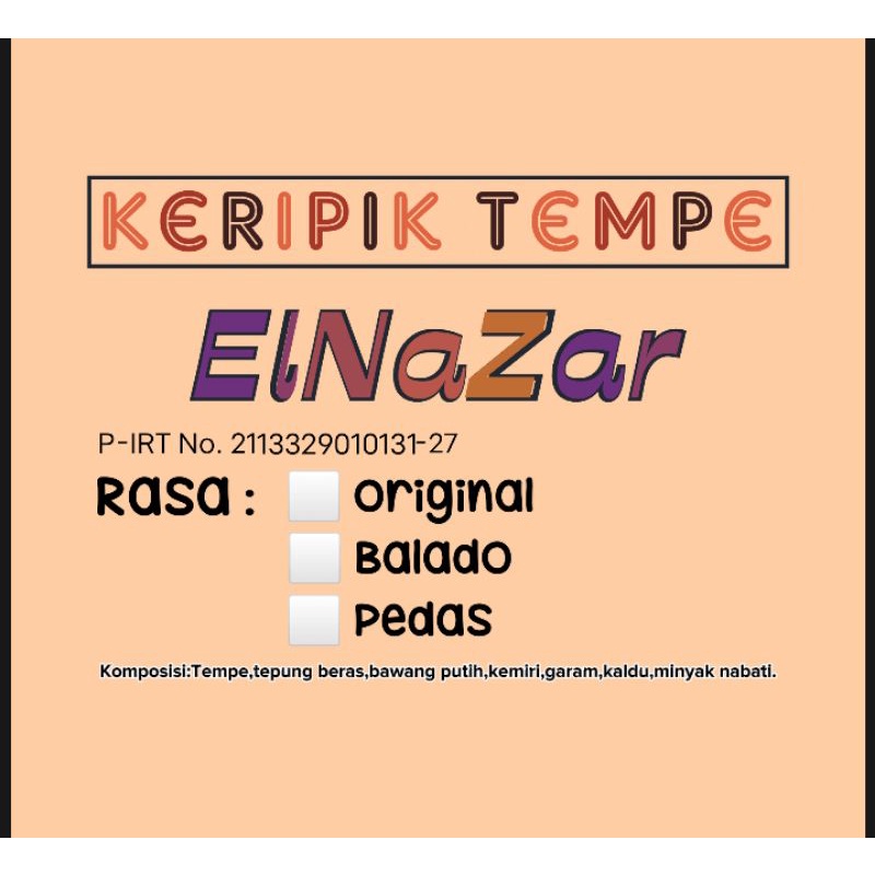 

keripik Tempe ElNaZar Asli Brebes 100 gr