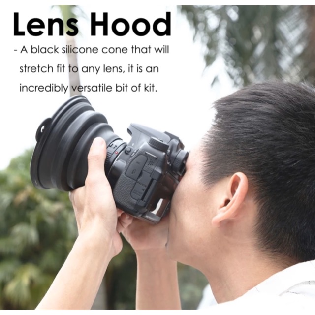 Ultimate Camera Lens Hood Large Reflection-free Collapsible Silicone Cover Anti-glass Camera Video