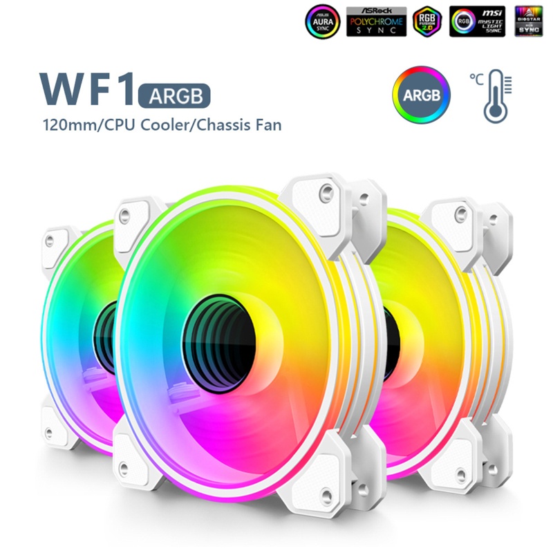 Bt 120mm PC Fans Komputer Warna-Warni Untuk Case Fans Untuk Desktops Adjustable ARGB Coole