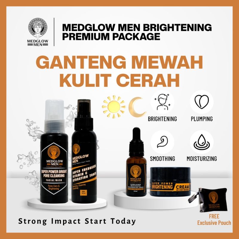 MEDGLOW MEN Brightening Premium Package + Bonus Tas Kulit