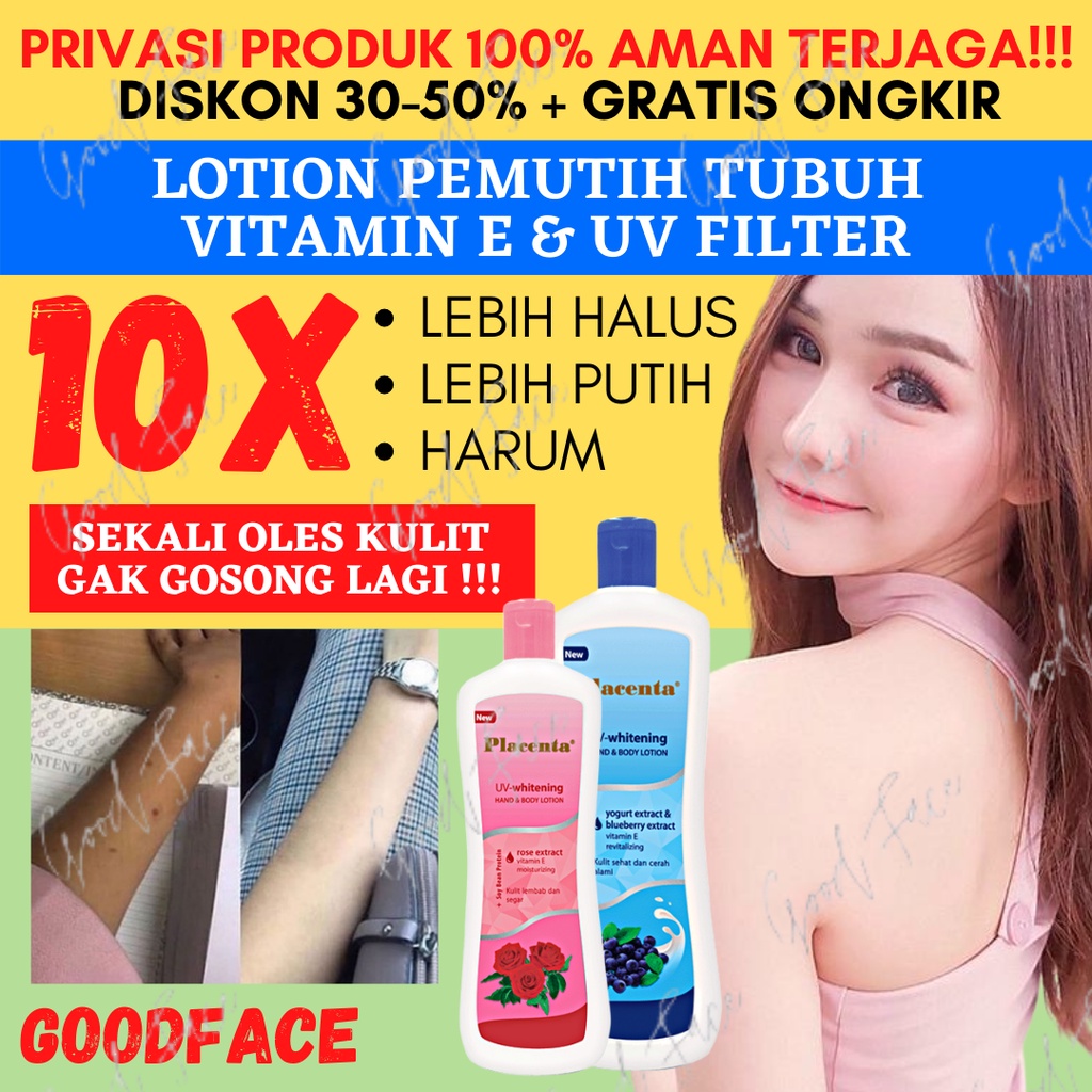 PLACENTA UV WHITENING HANDBODY - LOTION WHITENING VIT E - PEMUTIH BADAN PERMANEN