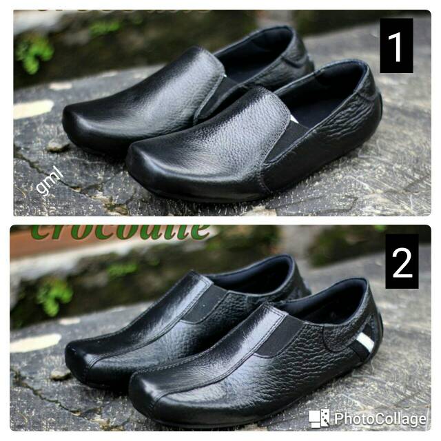 SEPATU PRIA SLIP ON KULIT ASLI CROCODILE KEREN