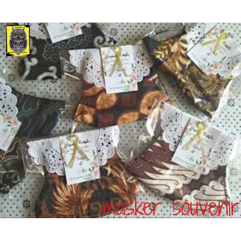 souvenir masker batik, masker, masker batik, polos