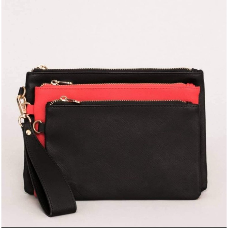 Clutch Impor 3 in 1 Set Dompet Tas Colette by Colette Hayman Australia Original Langka Baru Clearanc