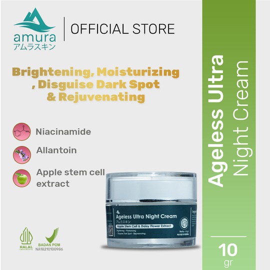 Amura Night Cream (Untuk flek hitam, Pelembab Wajah, Skincare)