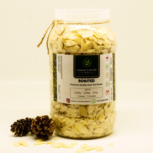 

1KG SLICED ALMONDS NATURAL & ROASTED(salted /unsalted )