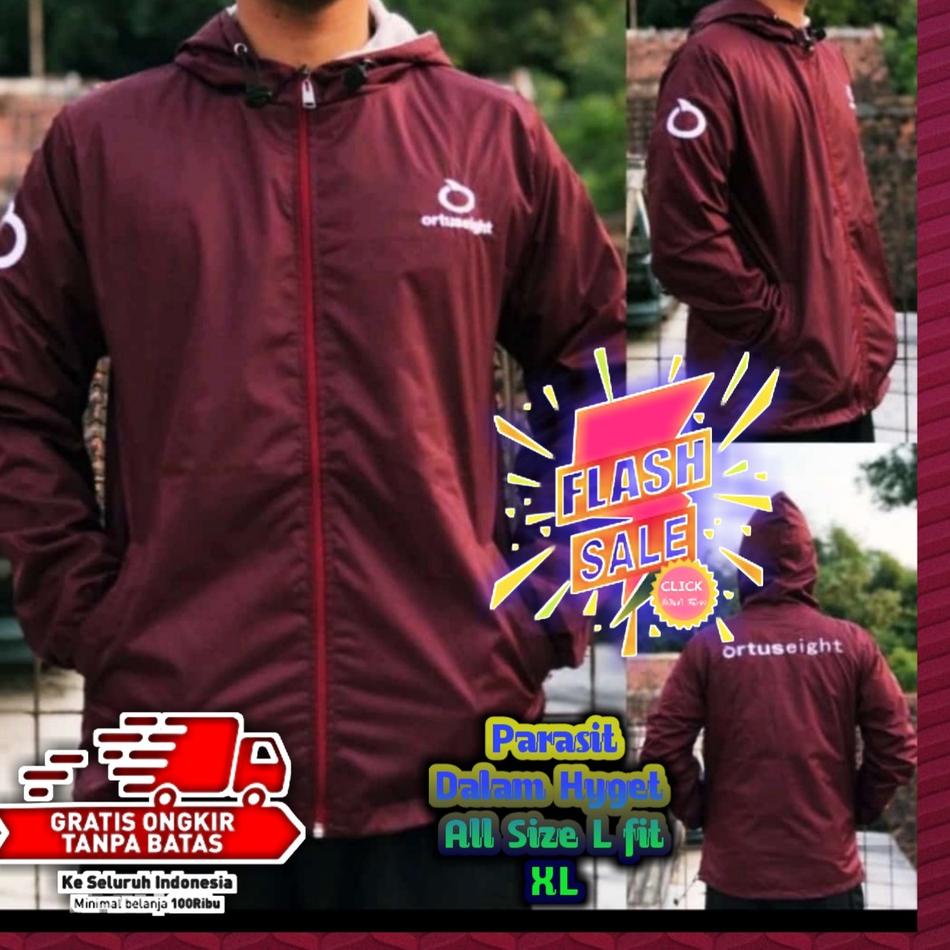 Jaket Bahan Parasit Cowok Lari Jacket Parasut Olahraga Jogging Ortuseight Running Joging Sport Tipis