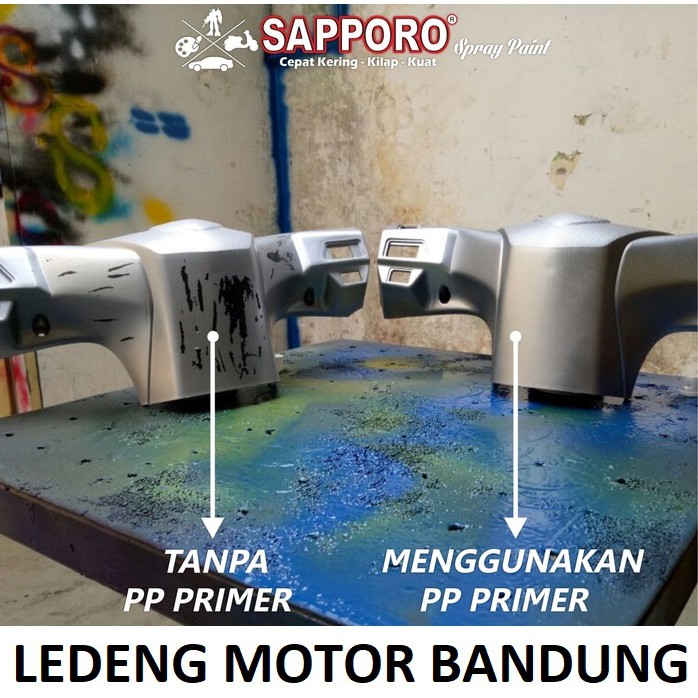 Sapporo PP Primer Cat Semprot Aerosol Saporo Epoxy Dasar Plastik Kulit Jeruk