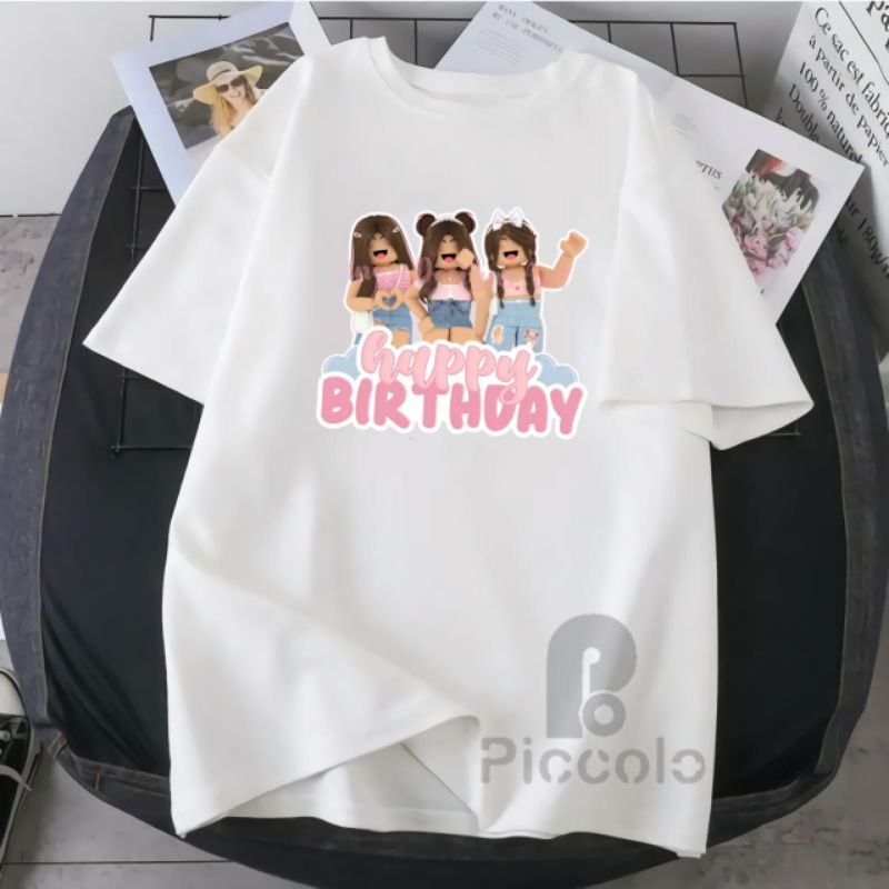 baju kaos anak anak roblox gril/kado ulang tahun (free nama anak)