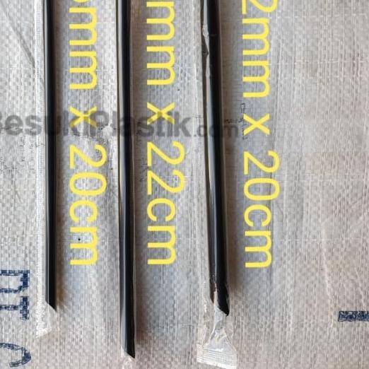 ➣ Sedotan Lancip Hitam 8mm Steril / Sedotan Hitam Steril Lancip ★
