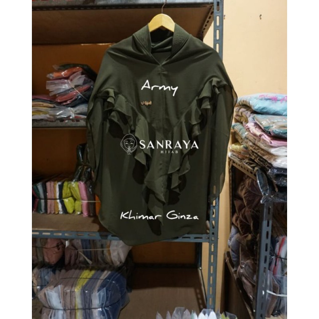 Jilbab Khimar Ginza ORIGINAL Bayza Hijab Sayra Group-Army