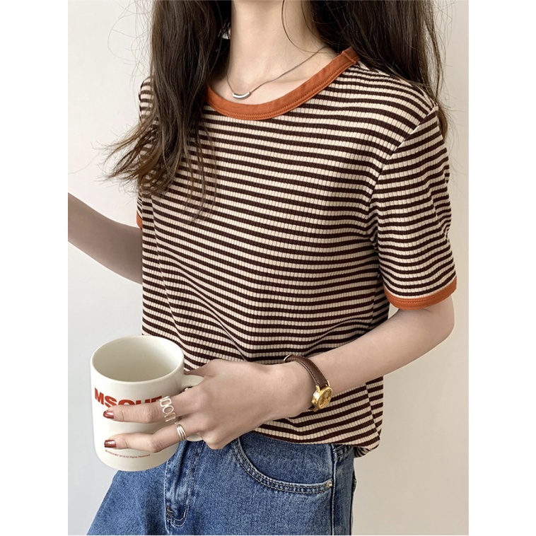 GirlWish Fashion Korean Oversize Loose Round Neck Woman T-Shirt Atasan Kaos Oversize Wanita 6106