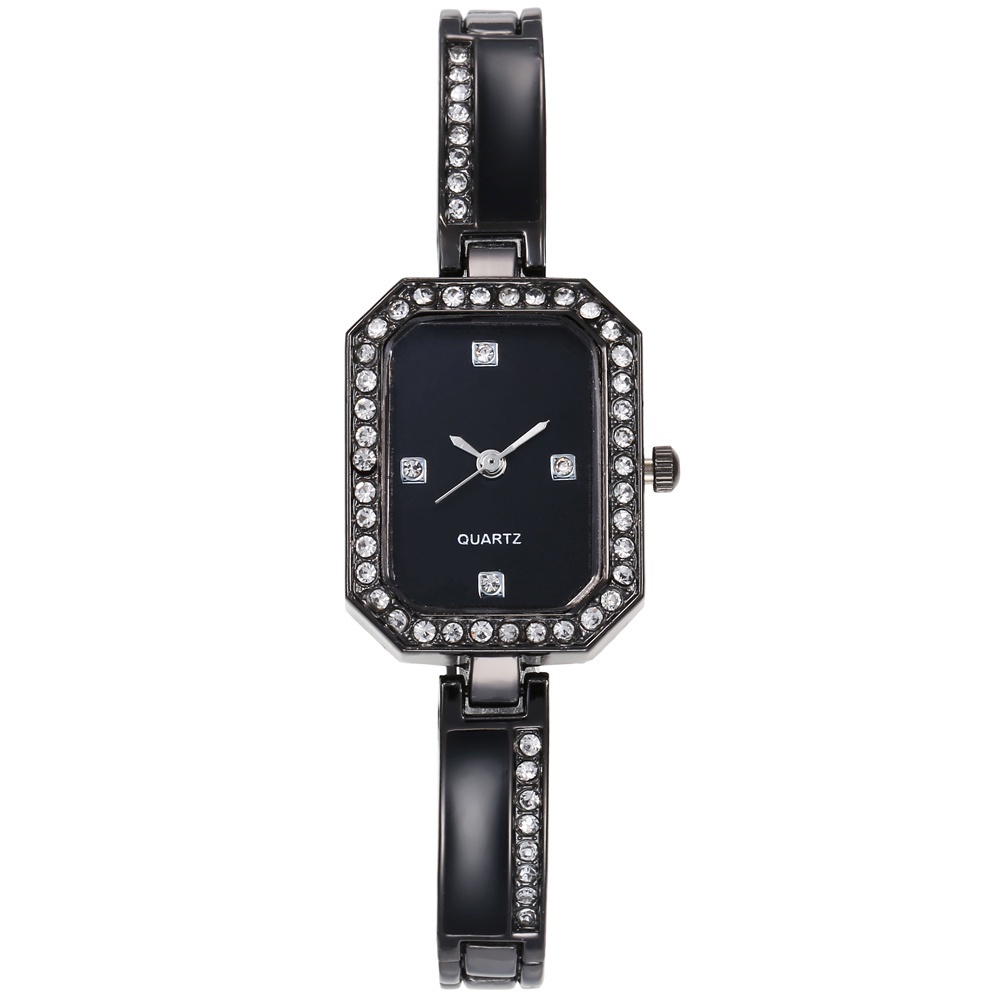 COD Jam Tangan Quartz Strap  Analog Casual Gaya Retro Untuk Wanita Watch Korean Fashion W187-Hitam hitam