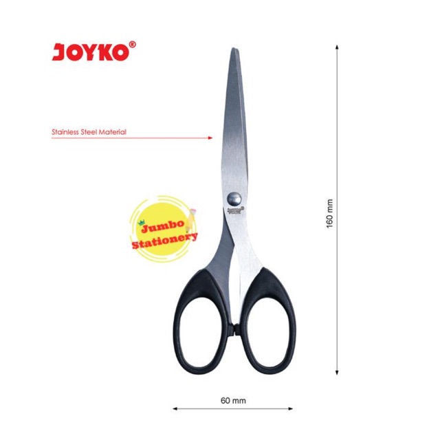 Gunting Kertas Joyko SC 838 Sedang Tanggung Scissor Stainless Stell