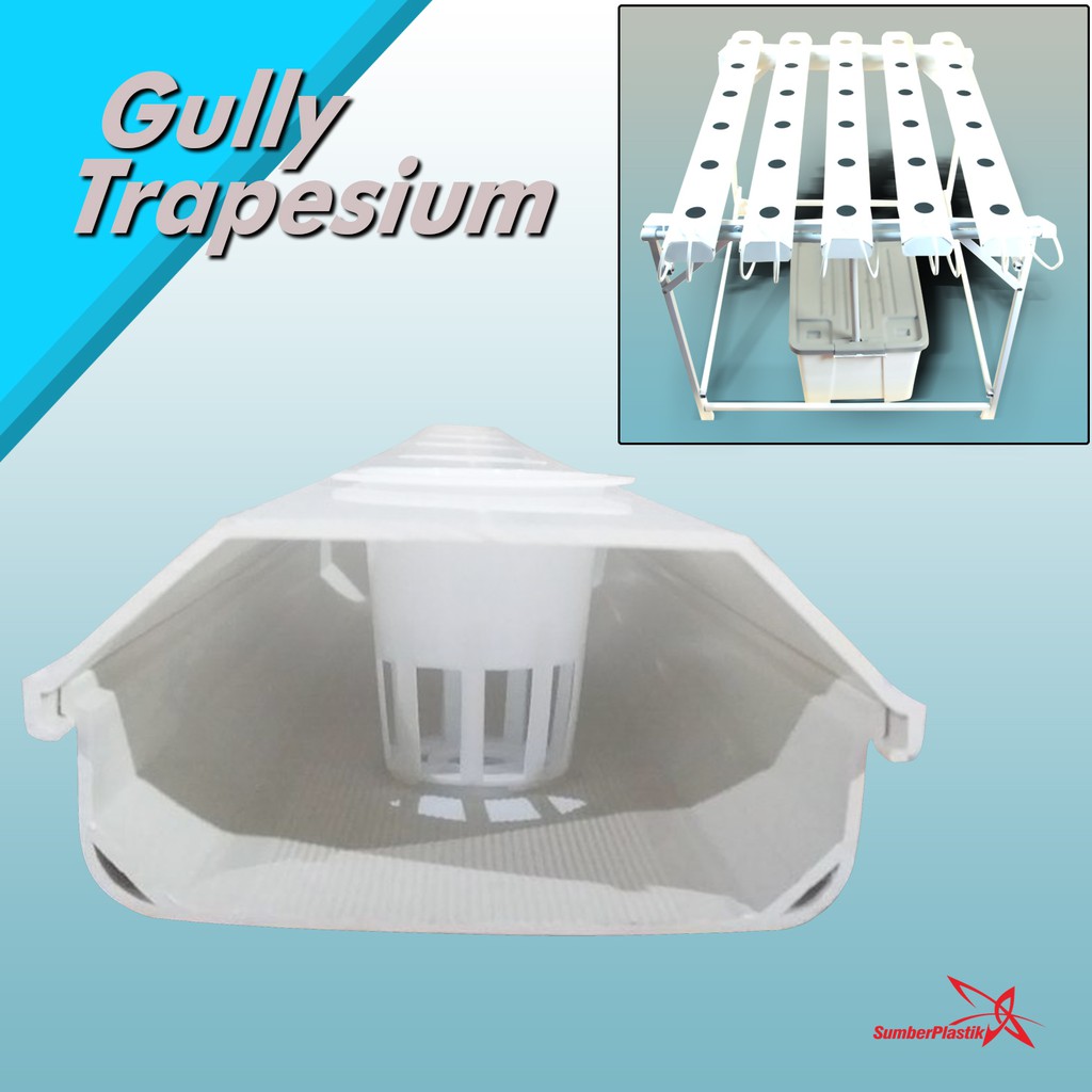 Hidroponik Gully Trapesium 30 Lubang