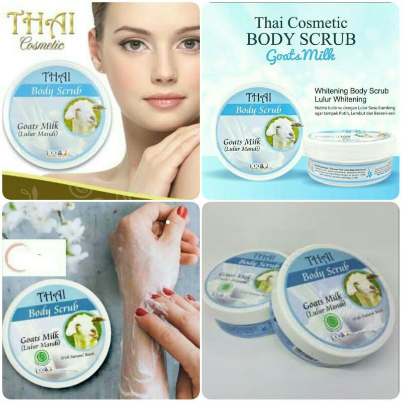 THAI BODY SCRUB GOATS MILK - LULUR MANDI SUSU KAMBING PEMUTIH TUBUH ORIGINAL