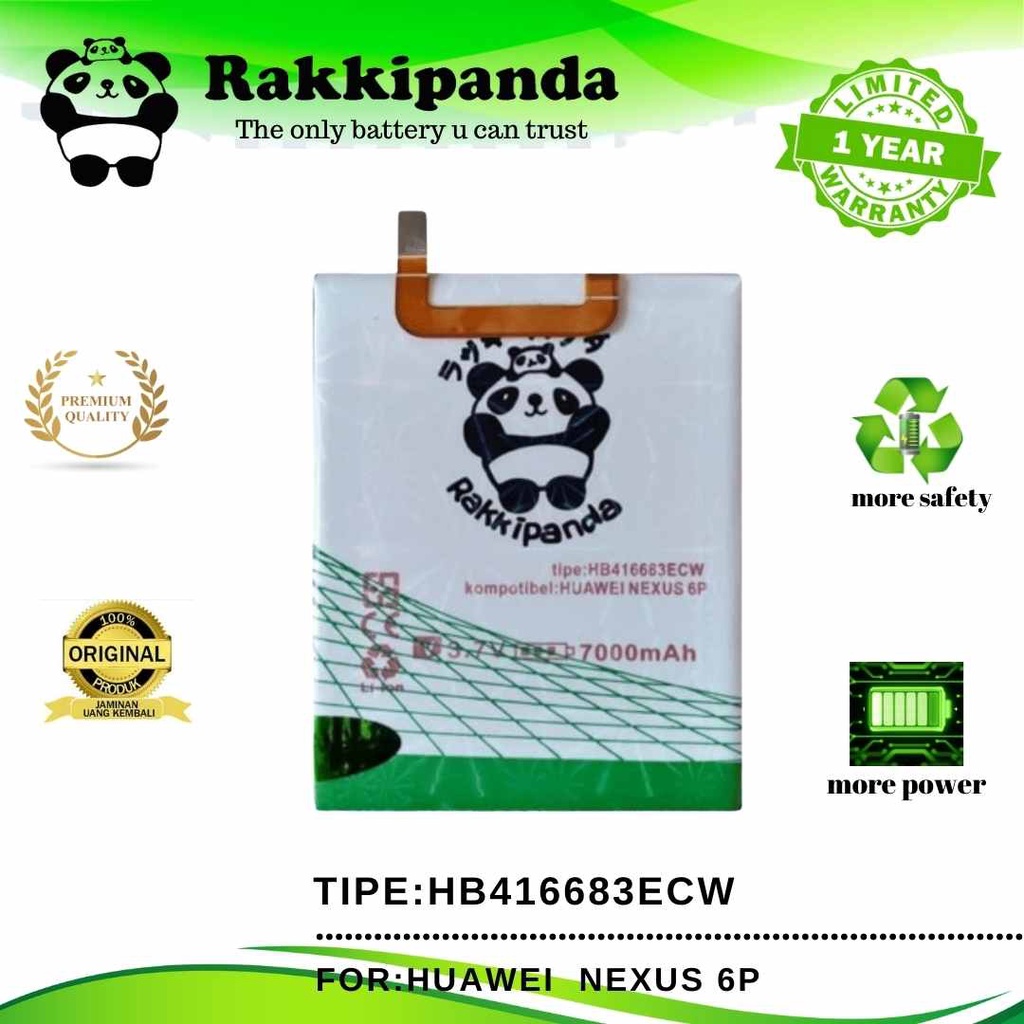 R/K- RakkiPanda - HB416683ECW Huawei Nexus 6P Batre Batrai Baterai