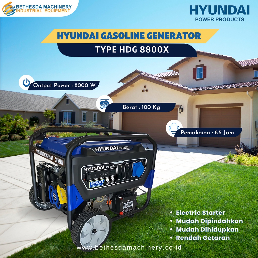 genset generator HDG 8800x silent HYUNDAI 8000watt 10kva portable