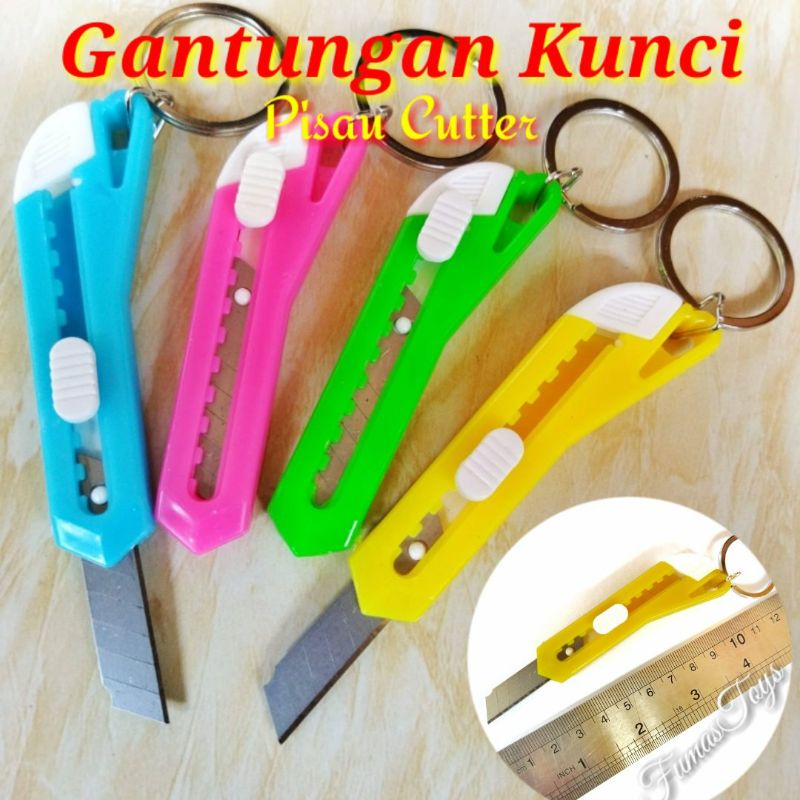 Souvenir Gantungan Kunci Cutter Murah Keychain Ring Cutter Grosir Gantungan Kunci Pisau Cutter Gantu