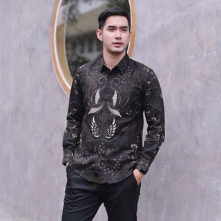 SAWONGGALING - Baju Batik Pria Lengan Panjang SlimFit Premium Furing Adem Katun Sragenan Kemeja Keren Lamaran Tunangan Wisuda Grosir partai Nikahan