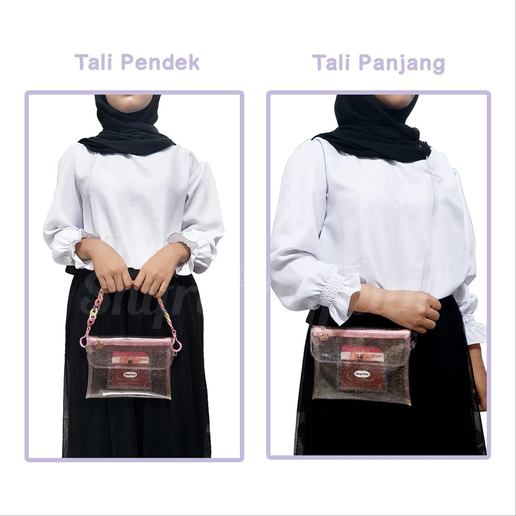 TAS SELEMPANG UNIK WANITA REMAJA MIKA TALI PANJANG &amp; TALI RANTAI COLORFUL SHIFRA HS310
