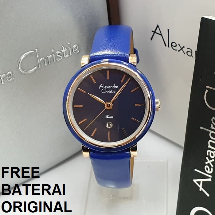 JAM TANGAN WANITA ALEXANDRE CHRISTIE AC 2759 LEATHER ORIGINAL GARANSI RESMI 1 TAHUN