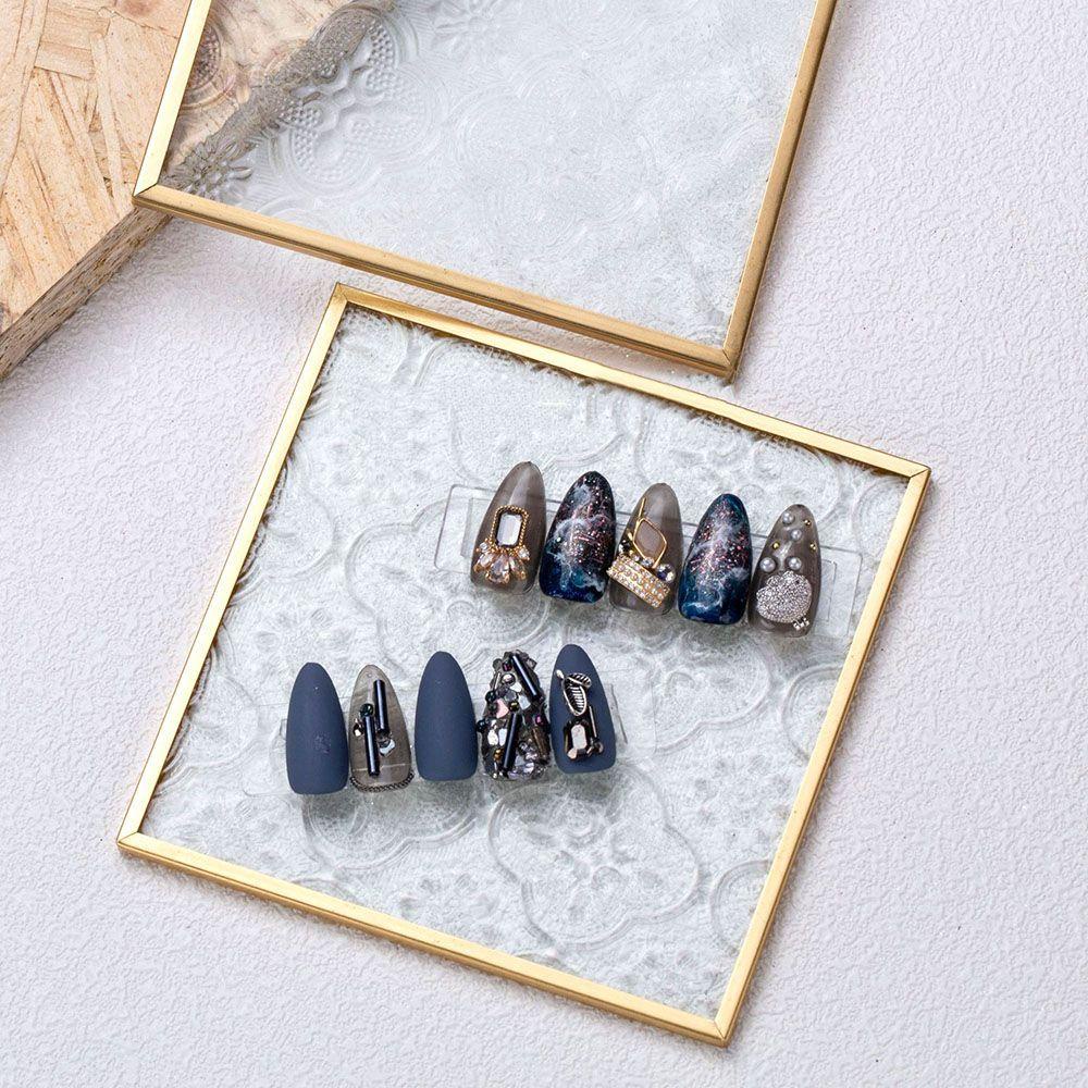 MXBEAUTY Nail Art Display Stand High End Gaya Jepang Manicuring Aksesoris Fotografi Kaca Alat Peraga Menembak Rak Pajangan Kuku