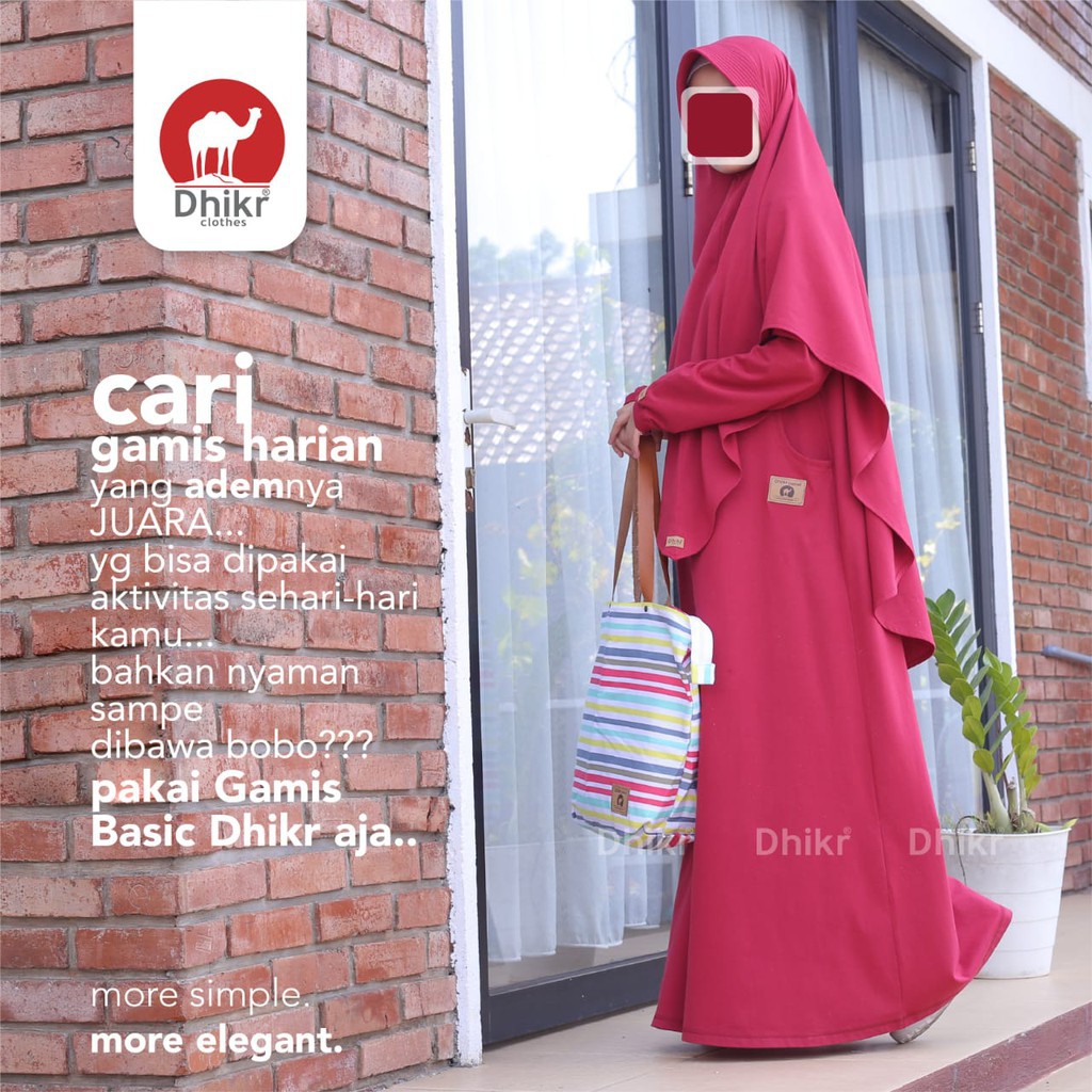 Gamis Kaos Dewasa DHIKR SABR SERIES 2.0 MAROON