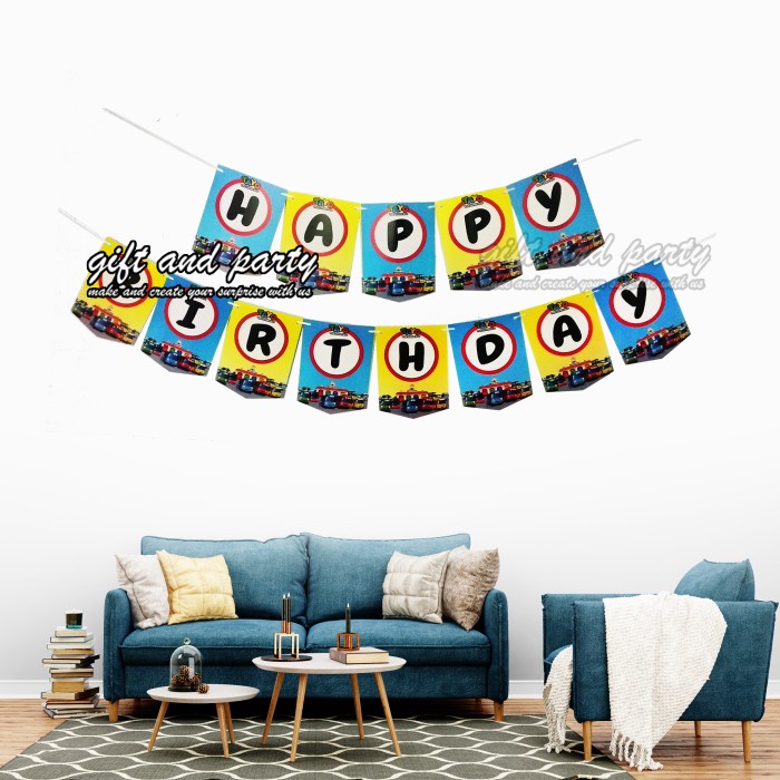 Banner Karakter Tayo / Bunting Flag Happy Birthday Tayo