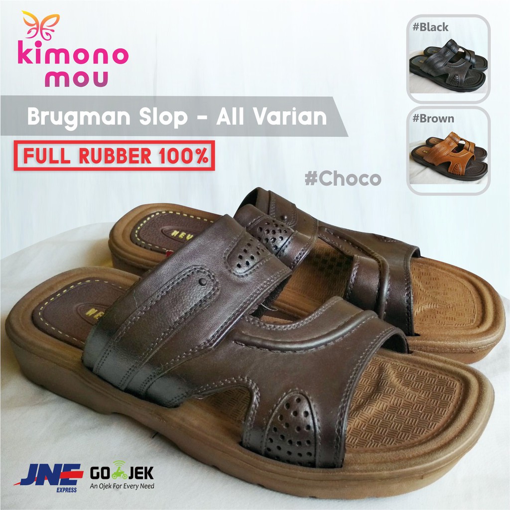  Sandal  Bruggman Slop Slip On Sendal Pria  Cowok Karet  