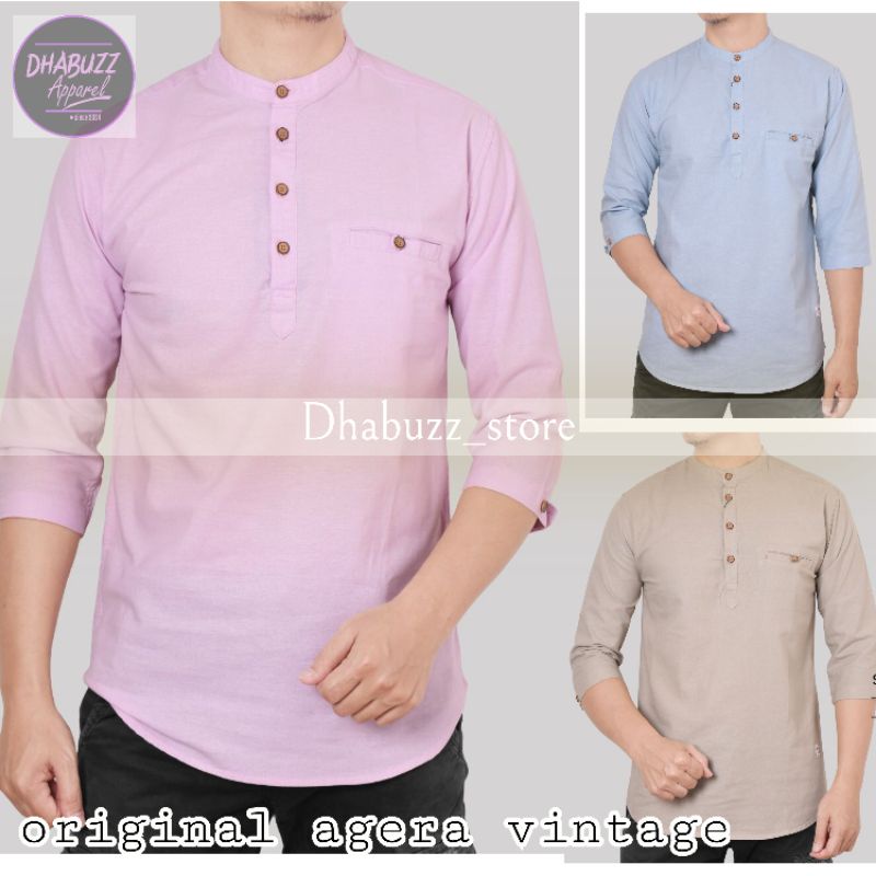 BAJU KURTA KEMEJA KOKO KEMKO  PRIA LENGAN 3/4 ORIGINAL TERBARU AGERA NEW SOFT COLOR