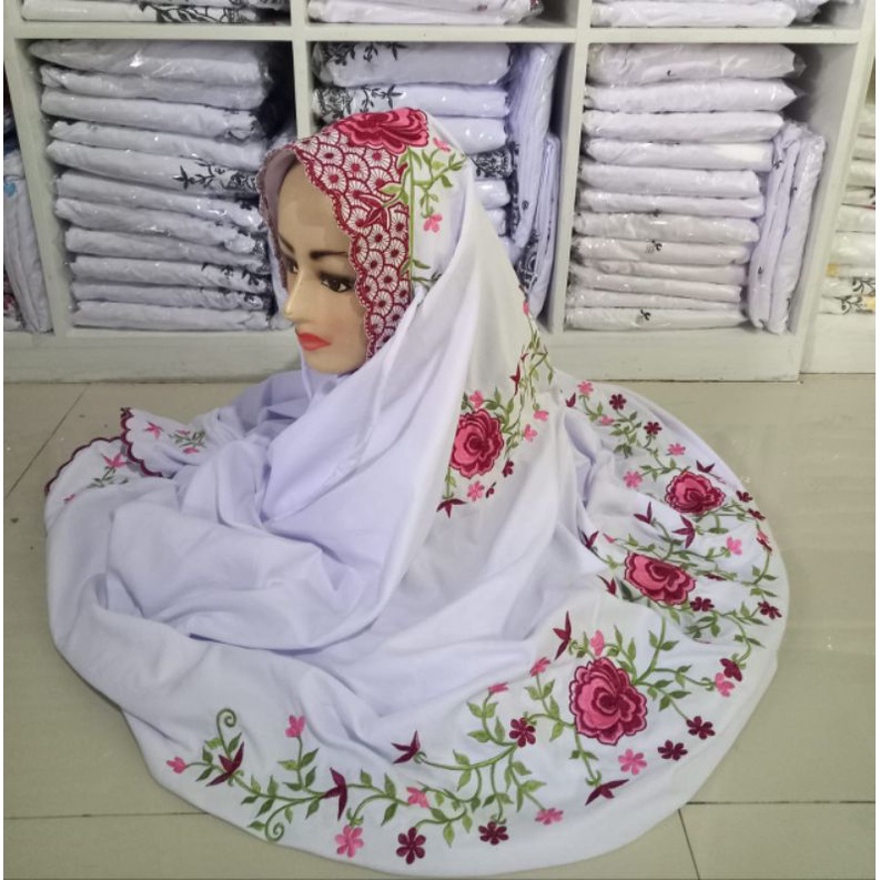 mukena katun putih mukena dewasa terusan mukenah kudus rukuh pesantren mukena dewasa katun