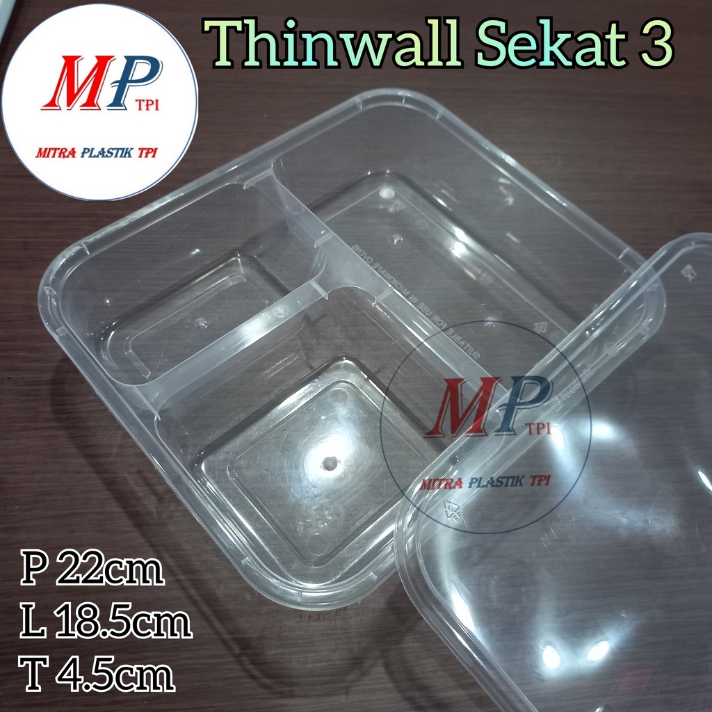 Bento Thinwall Sekat 3 / Thinwall Bento Sekat