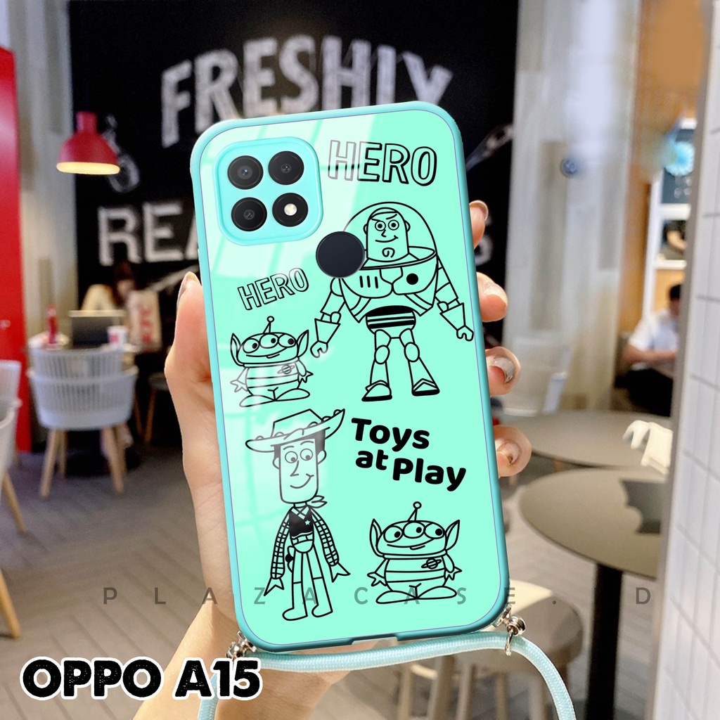 Softcase Glass Kaca + Tali - K109 -  For Oppo A15 A54 A16 A5S RENO 5 RENO 5F RENO 6 - Case Lucu - Case Oppo A54 - Casing Hp Oppo A16 - Casing Hp Oppo A15 - Kesing Oppo A5S - Softcase RENO 5 - Casing RENO 5F - Sarung Hp RENO 6 4G - Case A54 - Plazacase