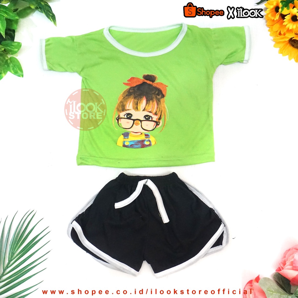 ilook | Setelan baju playful colour anak combi 1 | setelan anak polos | setelan unisex | Set Glasess