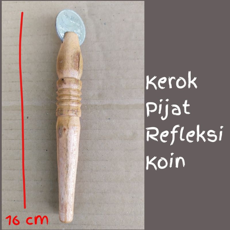 Alat Kerokan Koin Kayu - Kerik Uang Koin Tradisional - Refleksi Kerok Badan