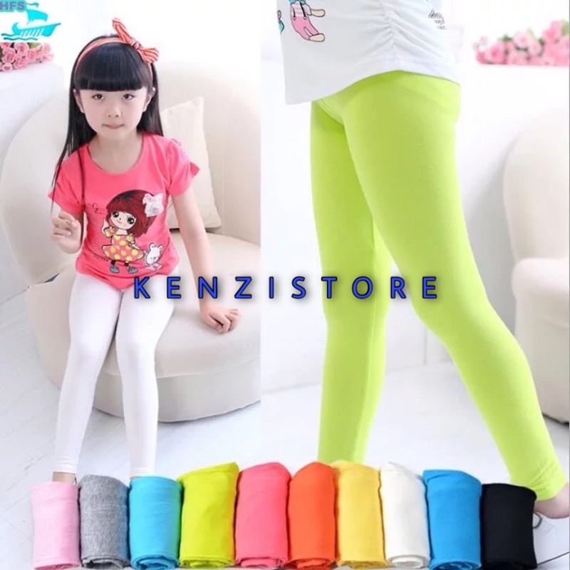 Legging Polos Anak 3-12 Tahun BAHAN Spandex Premium/ Lejing anak polos