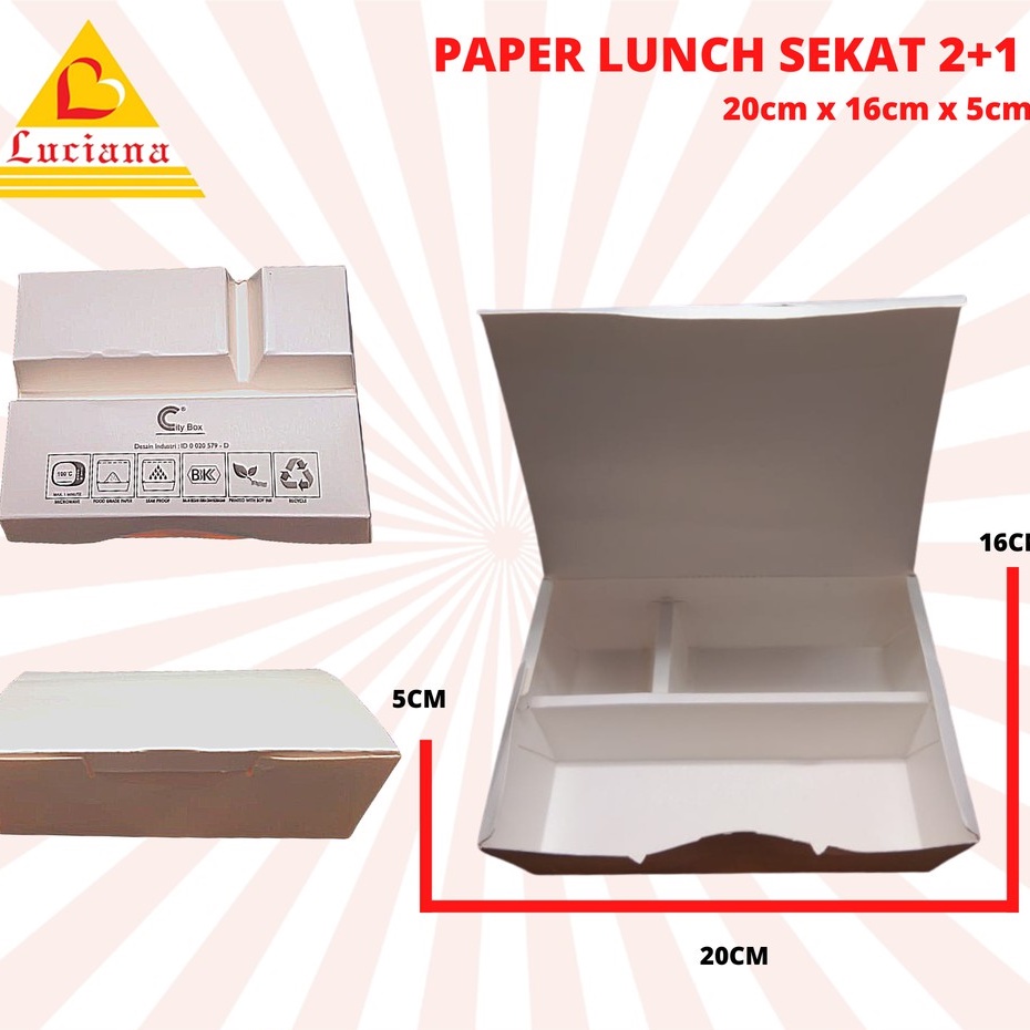 PAPER LUNCH BOX SEKAT TAHAN MINYAK DAN AIR