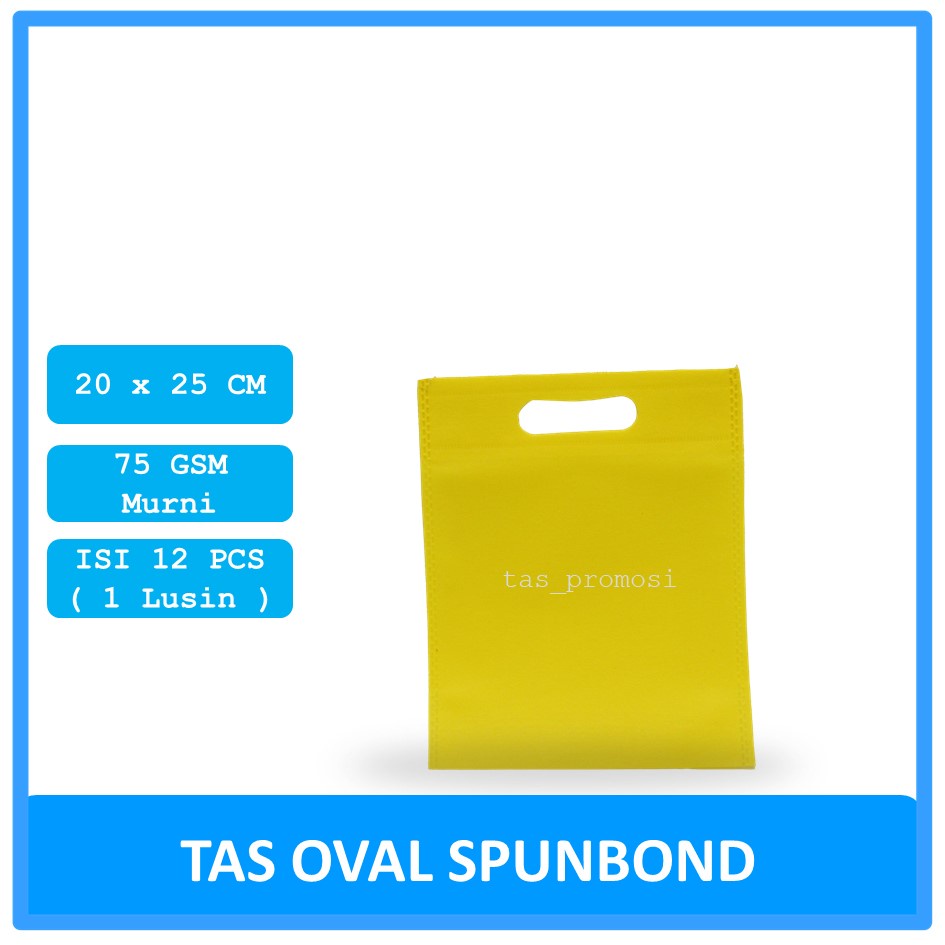 Goodie Bag Spunbond Oval 20x25 Kuning Kodi / Tas Spunbond Polos