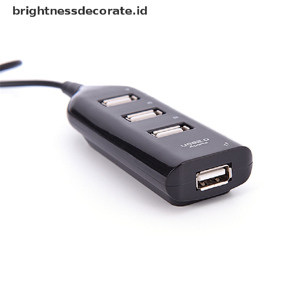 Hub Adapter Splitter 4 Port Usb 2.0 Kecepatan Tinggi Warna Hitam Untuk Pc / Komputer / Laptop