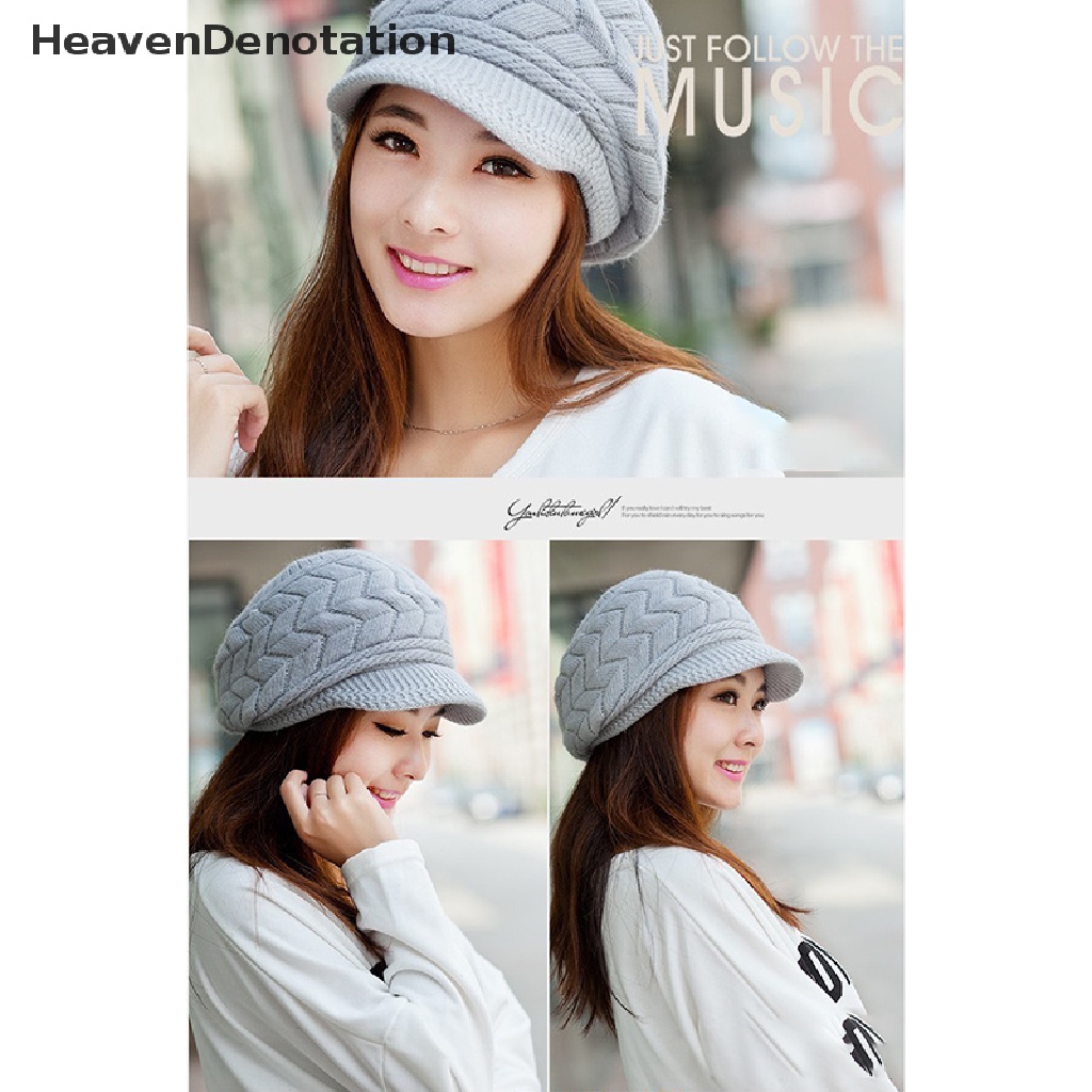 [HeavenDenotation] Women Knitted Hat Winter Warm Knitted Baggy Beret Beanie Hat Ski Hat