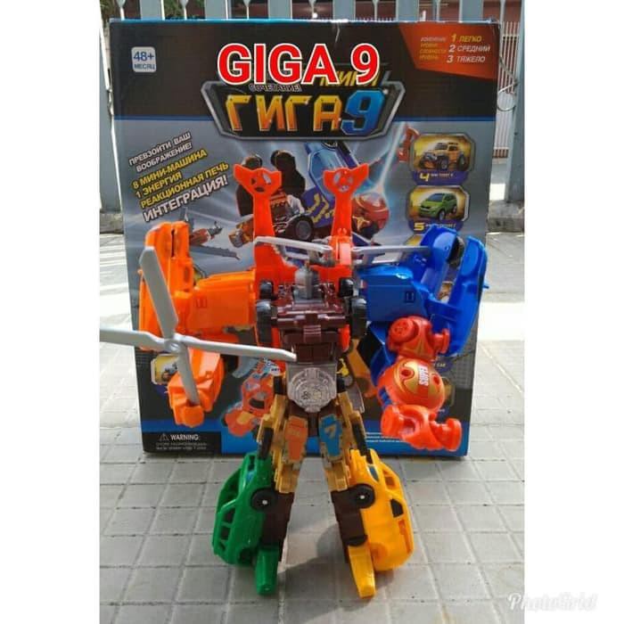 mainan figure murah Tobot giga 9 nine besar tobot gabungan 9 mobil jadi 1 robot giga9 Diskon