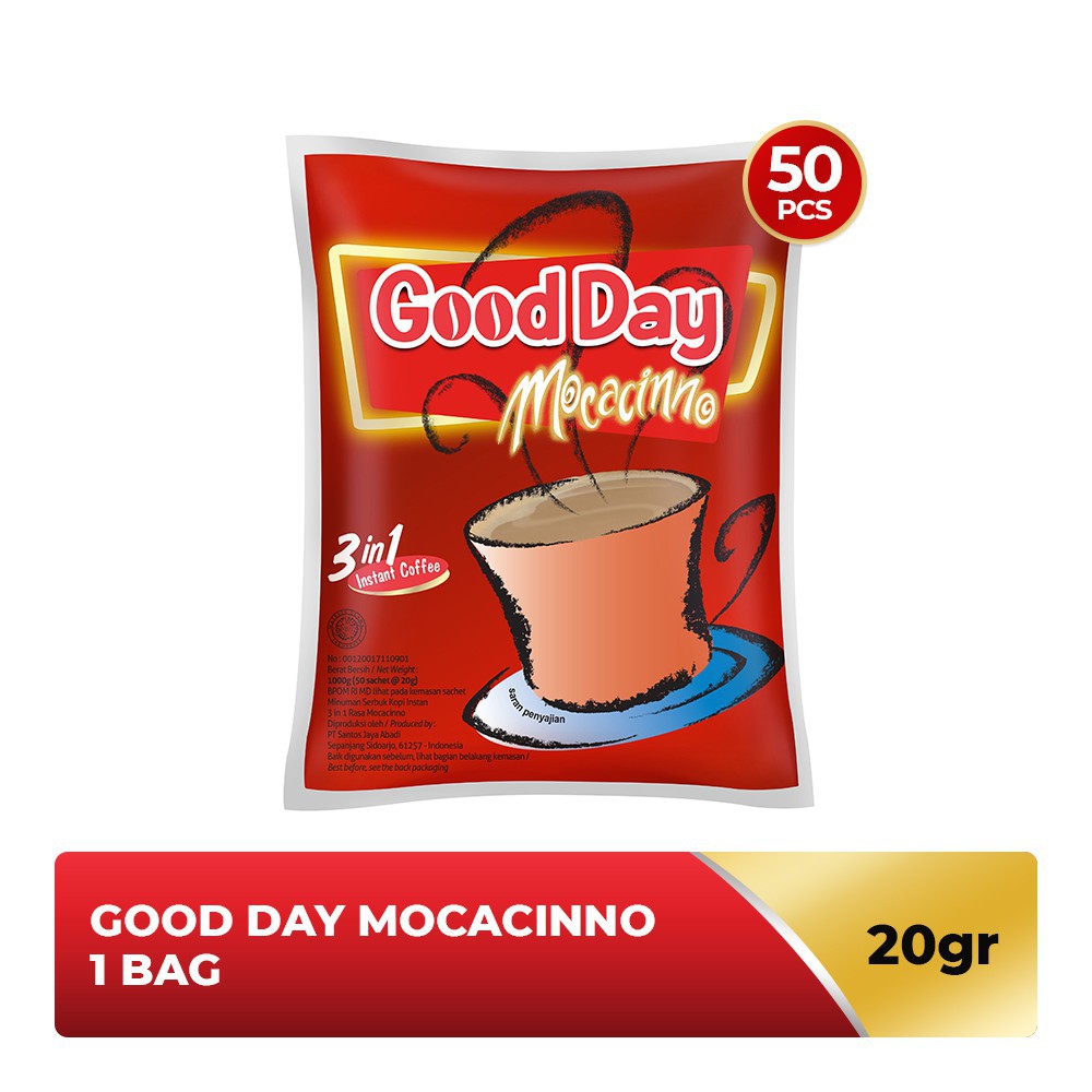 

Good Day Mocacinno (Isi 50 Sachet x 20 Gram)