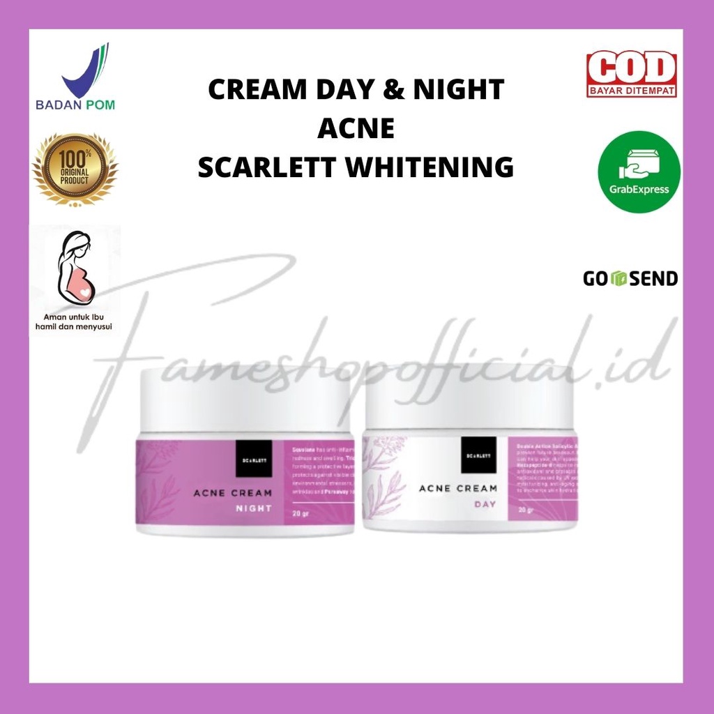 FAMESHOP - PAKET WAJAH 5 ITEM SCARALETT WHITENING/Serum Cream Facial Wash Glowtening/Toner Essance