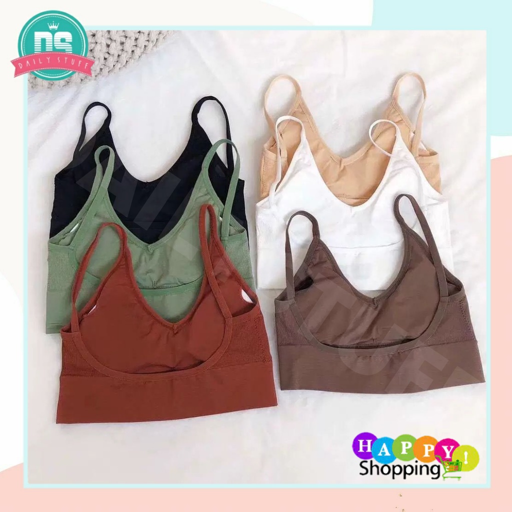 DS Bra-848 Bra Wanita Tanpa Kawat Bra Olahraga Gym Pakaian Dalam Wanita Bra Sport Model One-Piece Bralette Push Up Elastis Sexy Import Murah